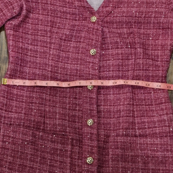 Endless Rose Premium Long Sleeve Pink Tweed Dress sz XS - Picture 4 of 11